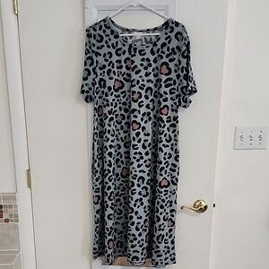 Lularoe Jessie -Leopard Print Midi Dress